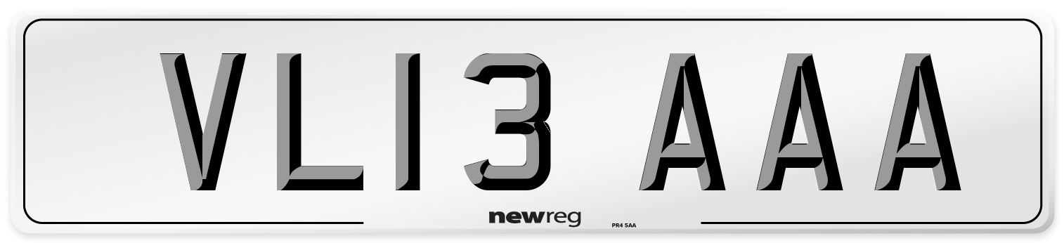 VL13 AAA Number Plate from New Reg